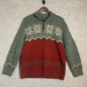Vintage Ralph Lauren Green and Red Holiday Sweater